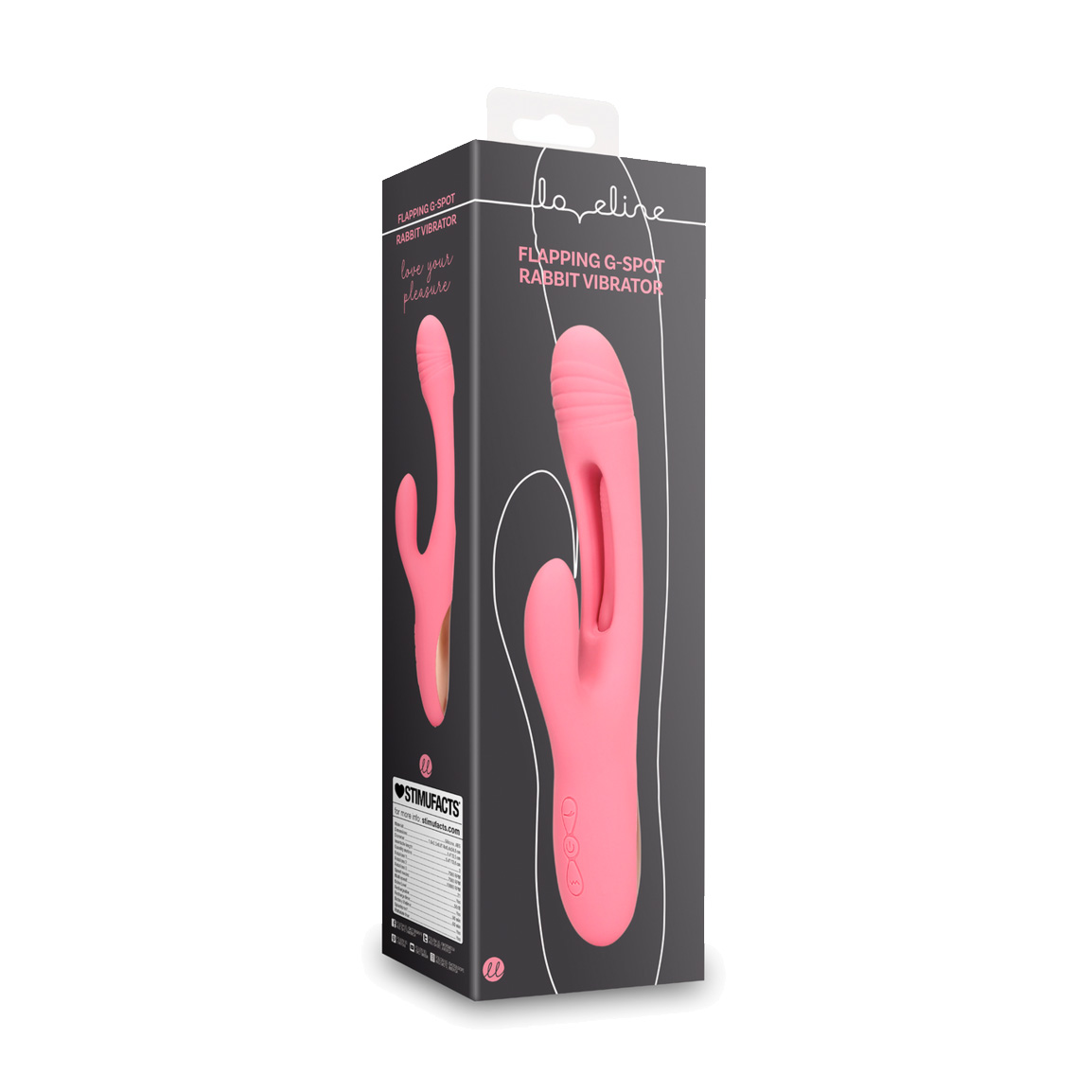 Кліторально-вагінальний вібратор Loveline Flapping G-Spot Rabbit Vibrator рожевий, 1 шт